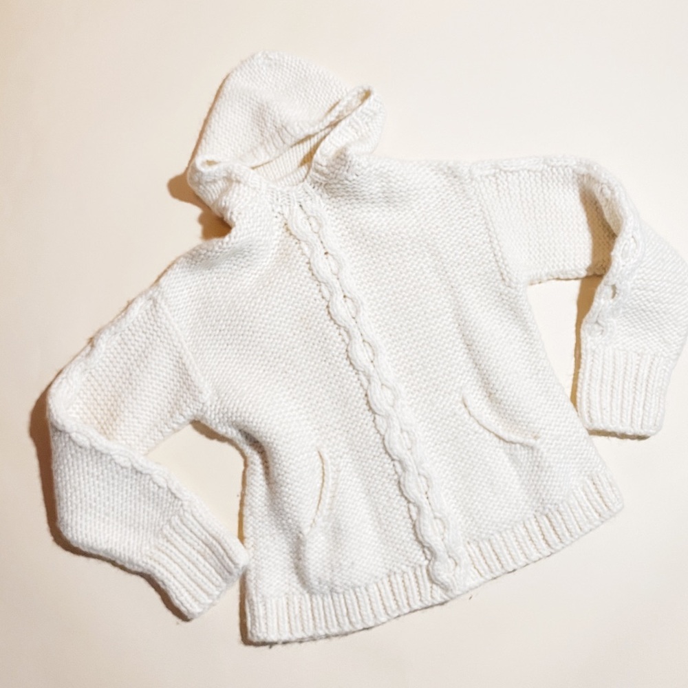 CLASSIQUES ENTIER - Creme Hooded Soft Knit Sweater